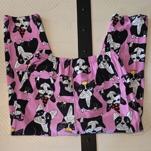 Pink Pajama Pants with Dog Print